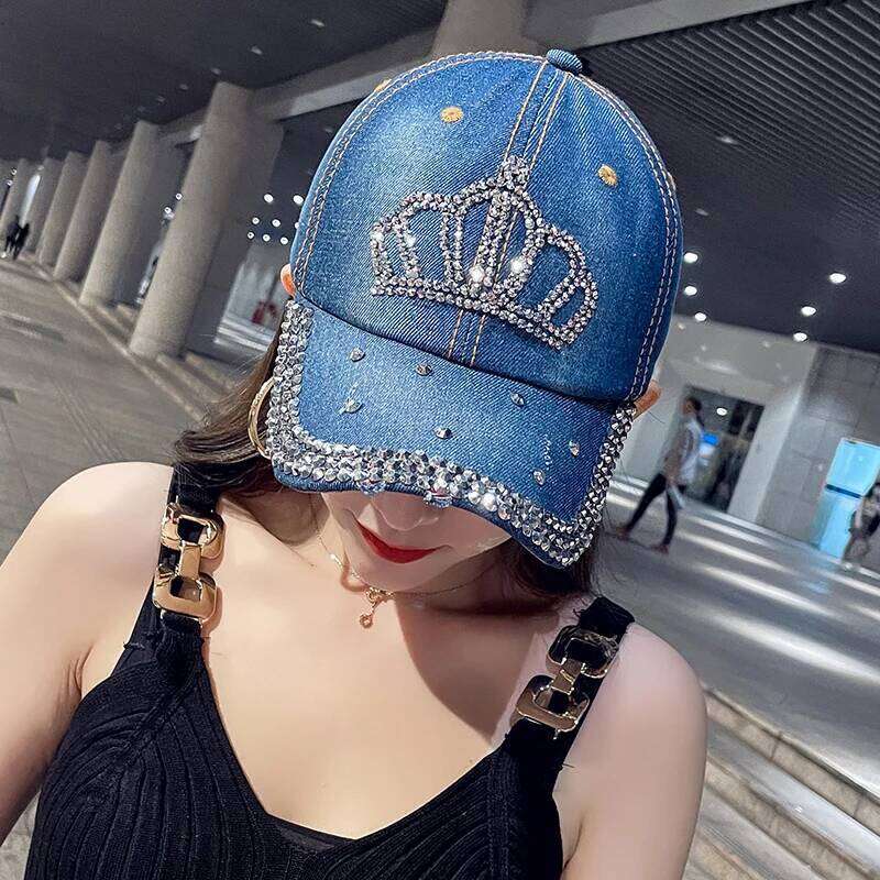 Fashion Spring Summer Hats For Women Cowboy Hat Shiny Baseball Cap Adjustable Sunhat Sunshade Denim Cloth Hot Z260226