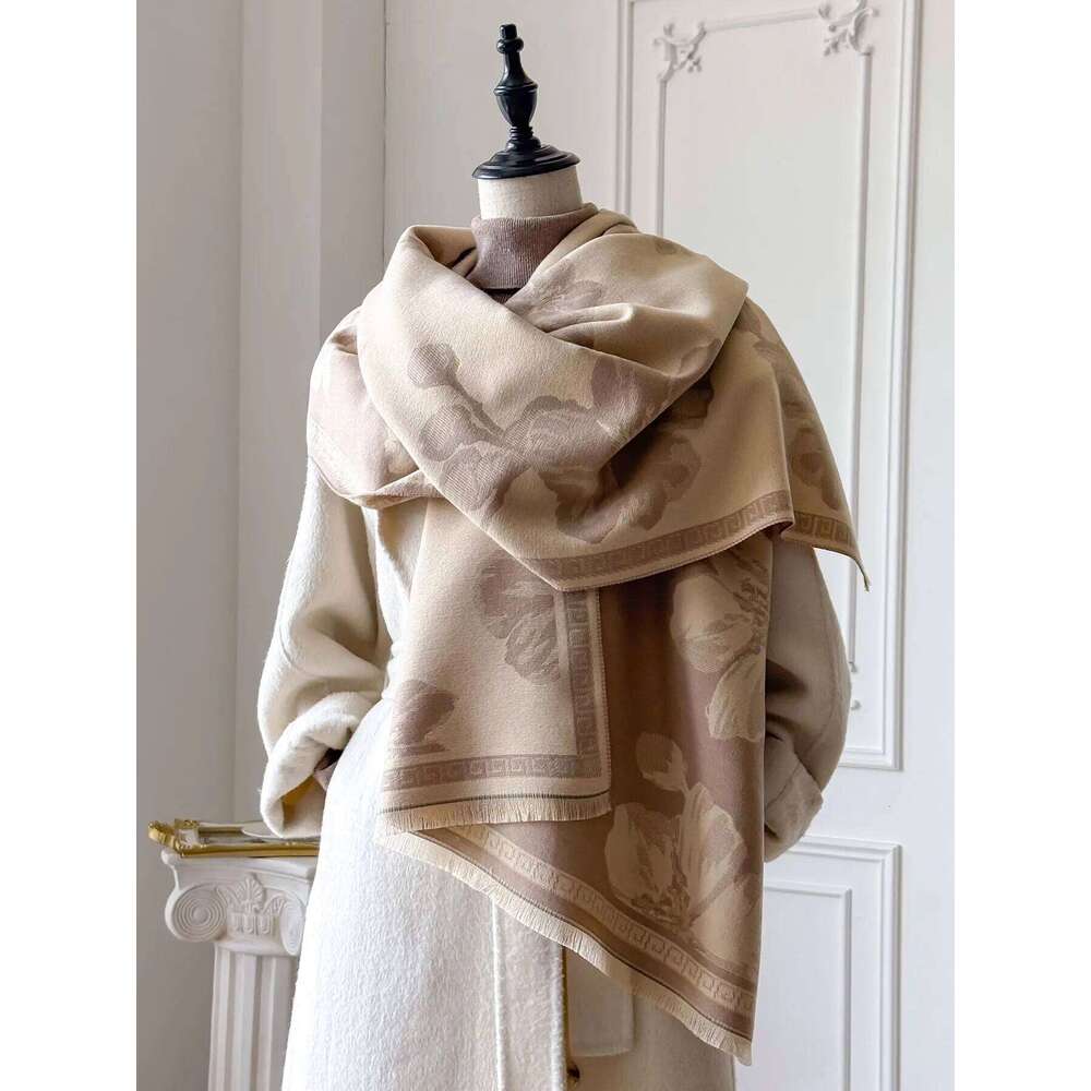 Women Winter Warm Pashmina Scarf Luxury Faux Cashmere Wraps Thick Shawl Blanket Bufanda Foulard Poncho 2025 New Z260226