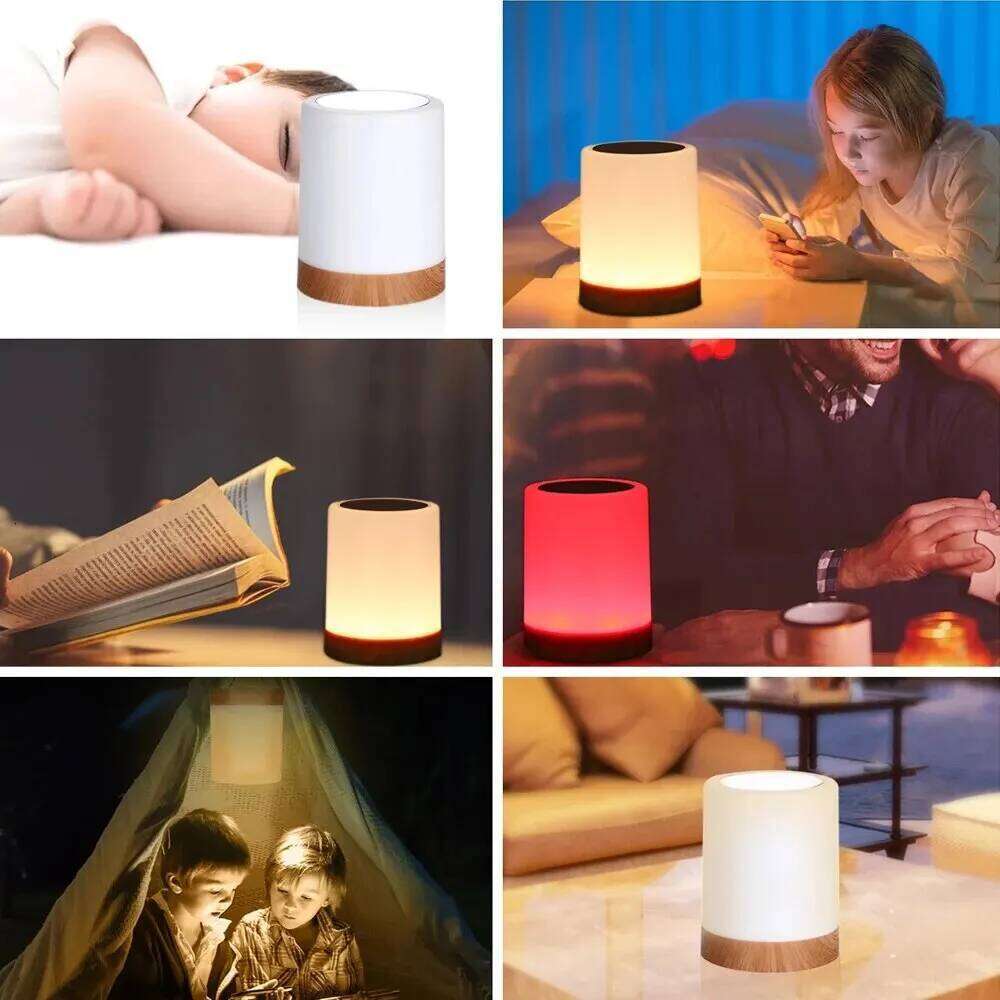 Touch Bedside Bedroom Night Dimmable Desk Remote Control 13 Color Changing Light, Timed Shutdown, USB Charg Z260227