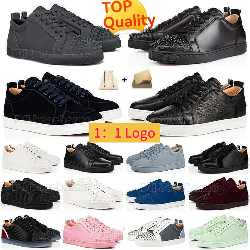 Designer Shoes Red Low Men Women Dress Shoes Casual Glitter Grey Rivets Leather Suede Camo Wedding shoes Fashion Spikes Office Career Trainers Sneakers b35-46