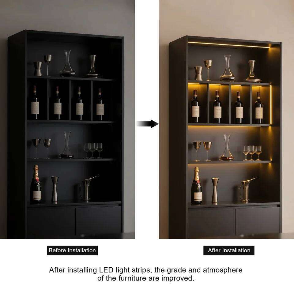 Under Cabinet COB LED Strip Light Collection Display Closet Bookcase Wardrobe Lamp Tape Penetrable Wood Dimmable Touch Sensor Z260226