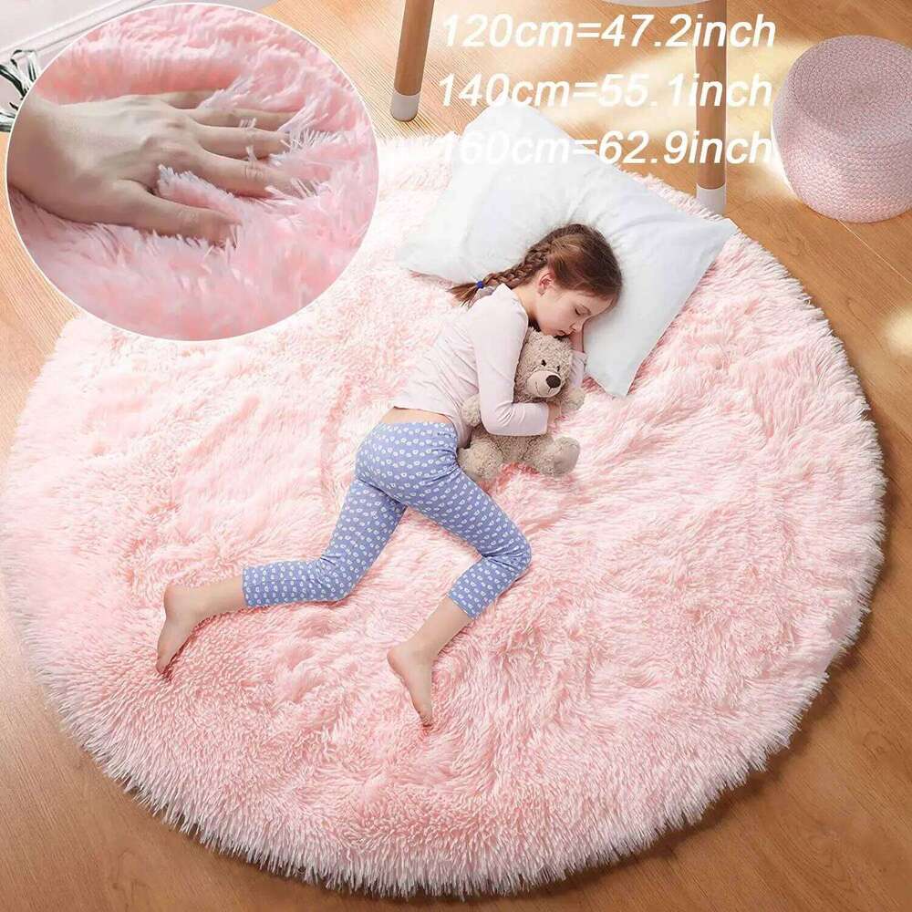 Super Soft Plush Round Mat Fluffy White Carpets For Living Home Decor Bedroom Kid Room Decoration Salon Thick Pile Rug H260226