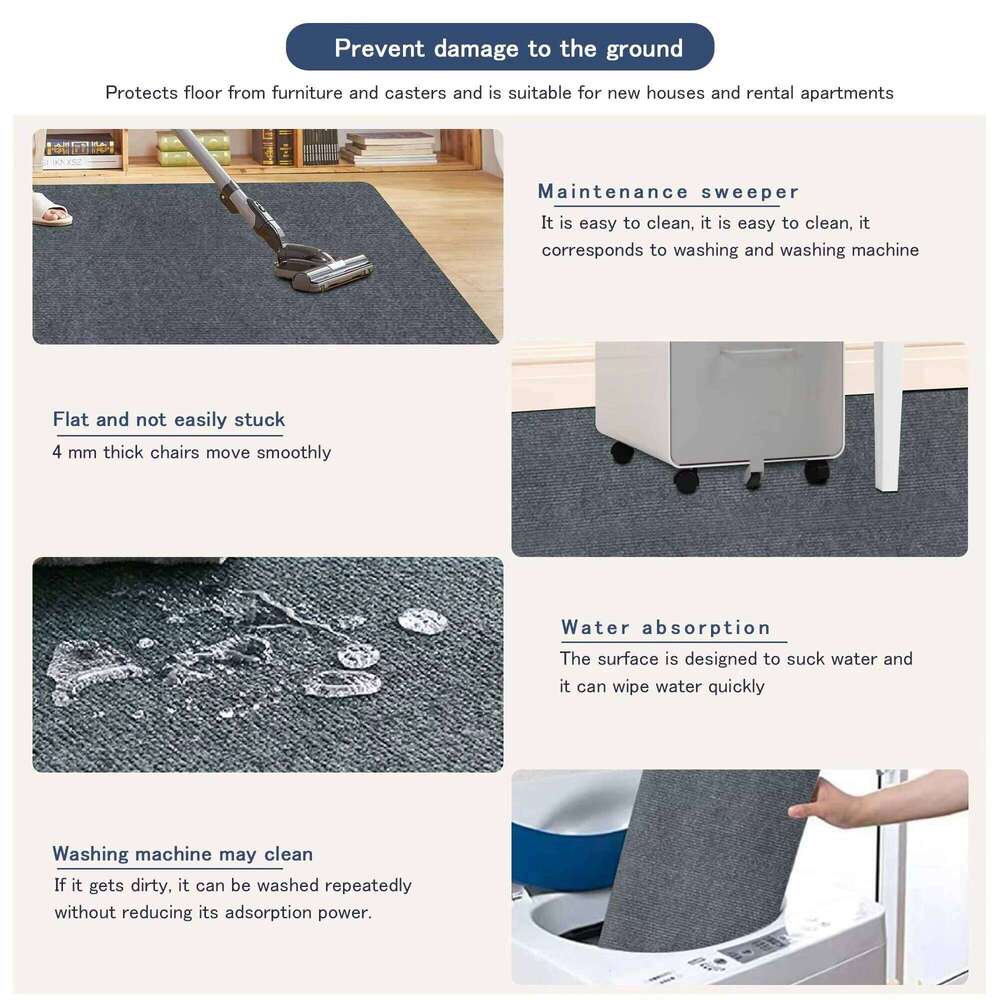 90x120cm chair mat work in hardwood Office Rolling Computer Gaming Chair Mat Bedroom Living Room H260227 - view 6