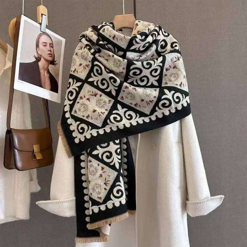 Versatile Faux Cashmere Scarves Shawl for Women Autumn Winter Multi-Functional Neck-Protecting Warm Windproof Scarf Z260226