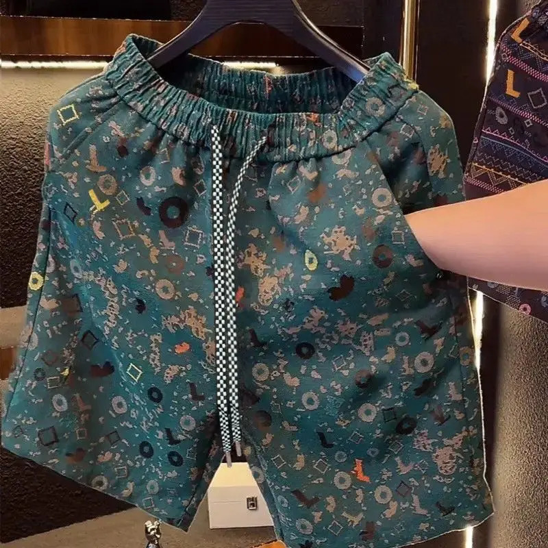 Retro Summer Style Trendy Dark Pattern Full Print Mens Shorts y260227