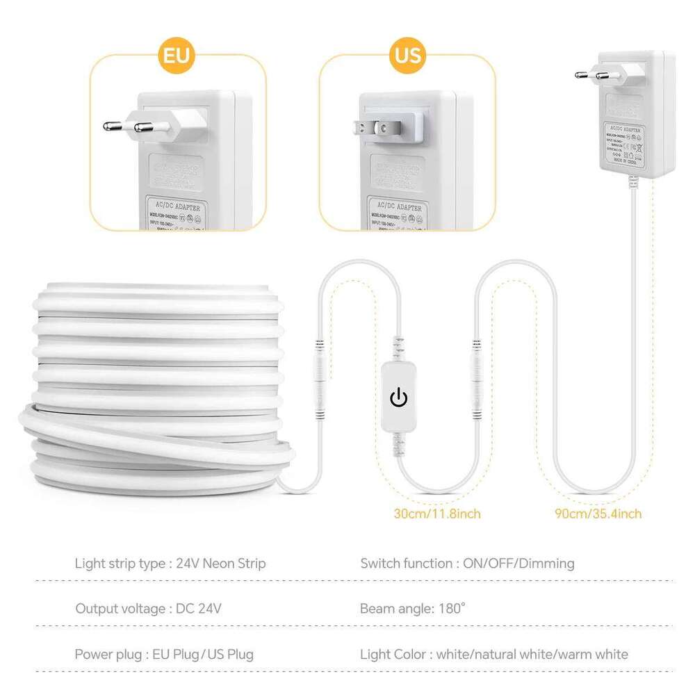 Newest 24V Touch Sensor Dimmable Pure Silicone Neon Lights COB LED Strip 280leds/m Self-adhesive Under Cabinet Light For Kitchen Z260226
