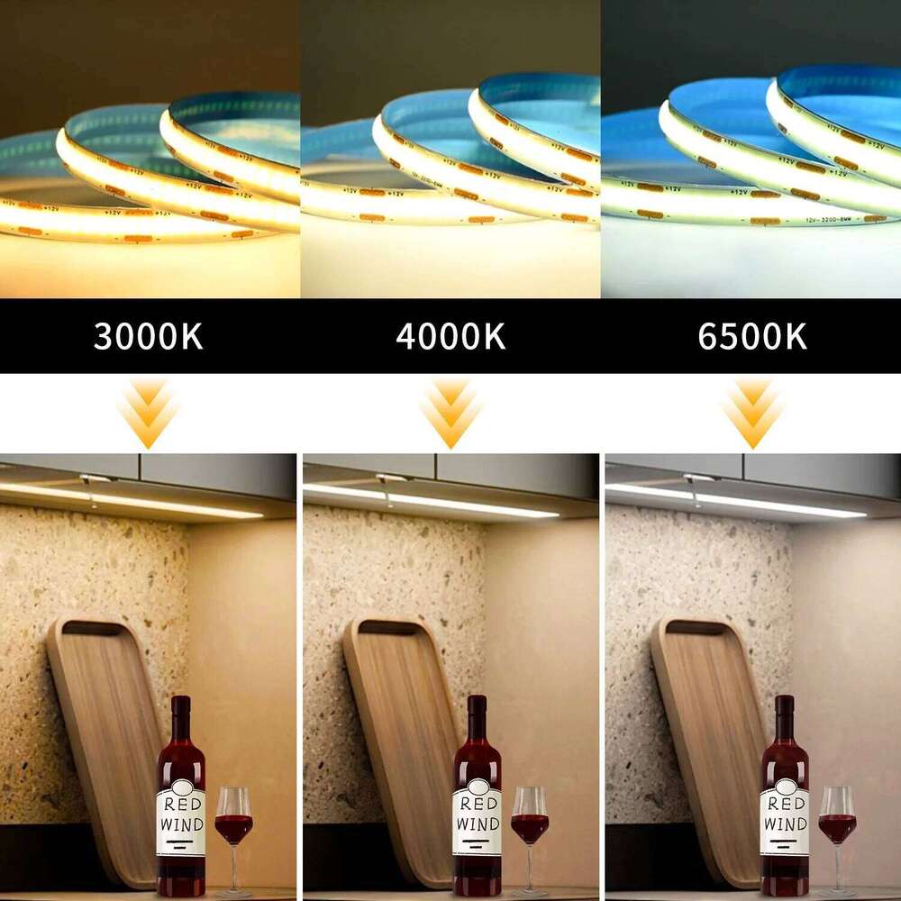 Full Set COB LED Strip Lights RF Remote Dimmable Controller 1600 LEDs High Density 16.4ft Flexible Led Tape Indoor Decor DC12V Z260226