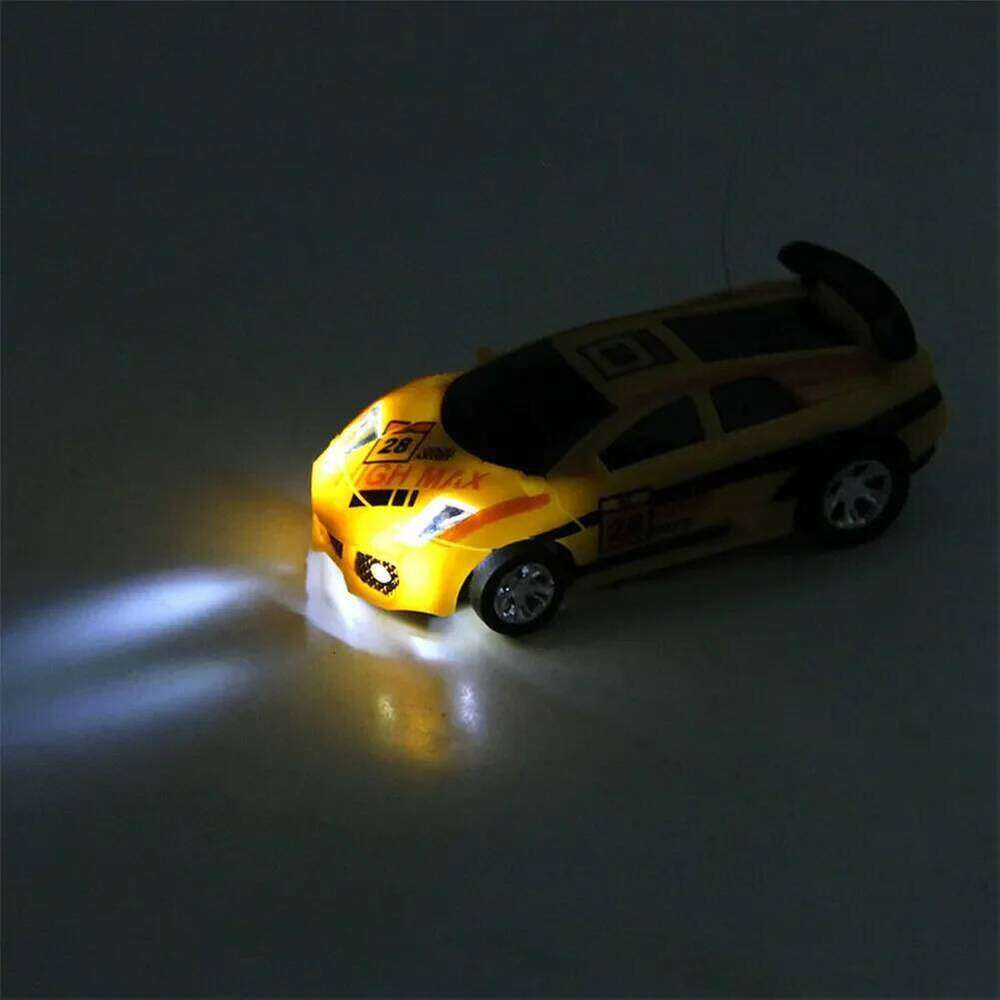 Coke Can Battery Operated Remote Control Racing Vehicle LED Lights Mini RC Car with Roadblocks Christmas Gift H260227