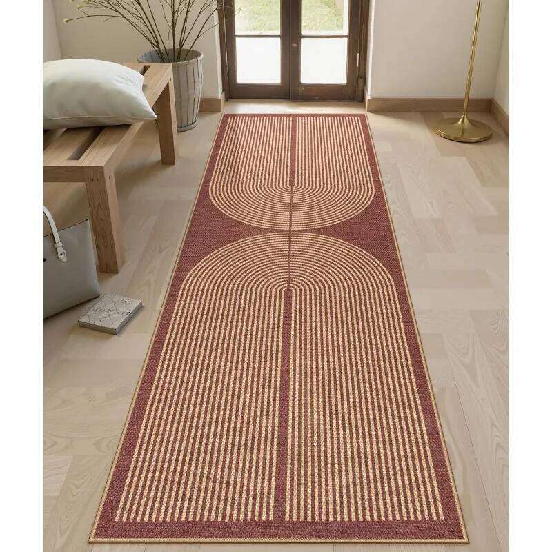 Modern Geometry Art Runner Minimalist Solid Color Coil Ripple Pattern Carpet Bedroom Bedside Entrance Long Door Mat Rug H260226