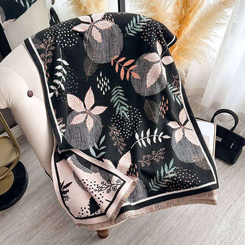 New French Retro Butterfly Premium Imitation Cashmere Scarf Women's Autumn and Winter Thickened Outer Warm Office Shawl Z260226