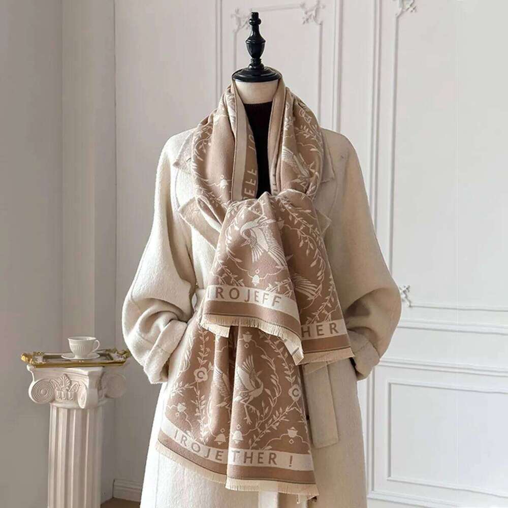 New 2025 Women Fashion Brand Cashmere Scarf Luxury Autumn Winter Warm Two-Sided Jacquard Shawls Print Scarve Pashmina Bufanda Z260226