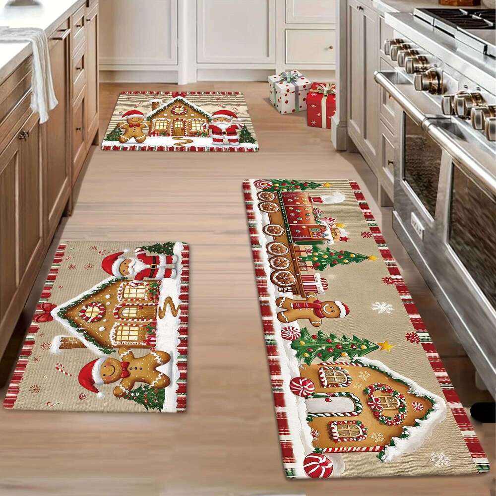 VIKAMA Merry Mat, Christmas Rug House Santa Tree Kitchen Rugs Living Room Carpet Home Decor Welcome Door H260227 - view 6