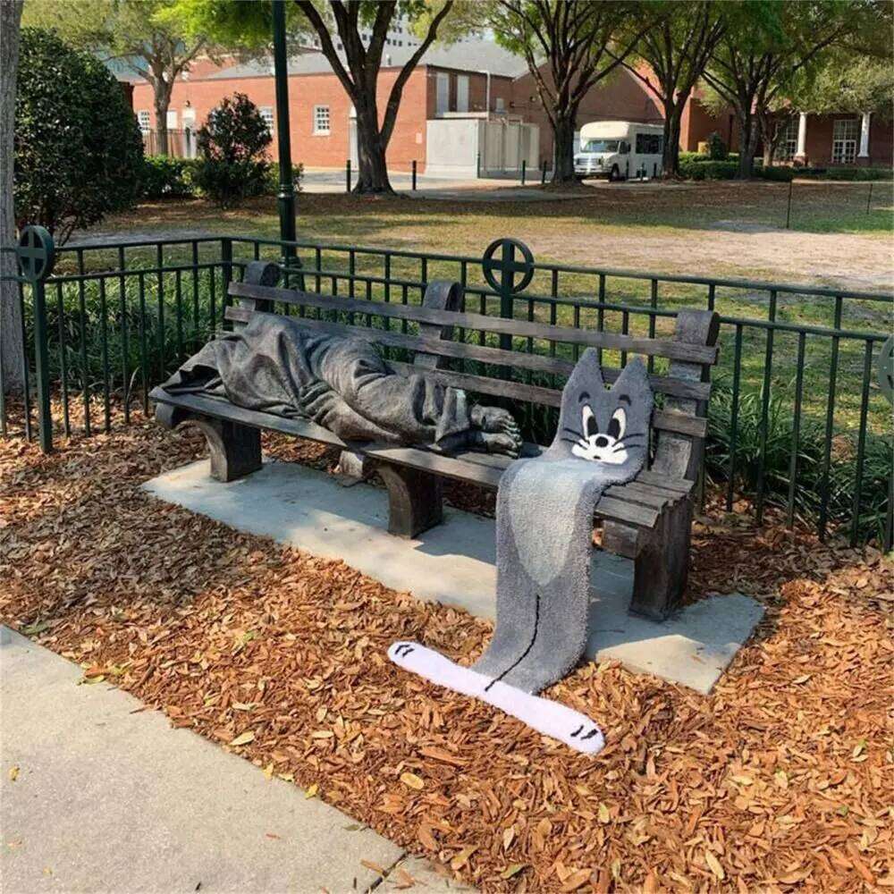 Cartoon Cat Carpet Funny Cute Bedside Bedroom Coffee Table Entrance Floor Stair Mat Indoor Outdoo H260226