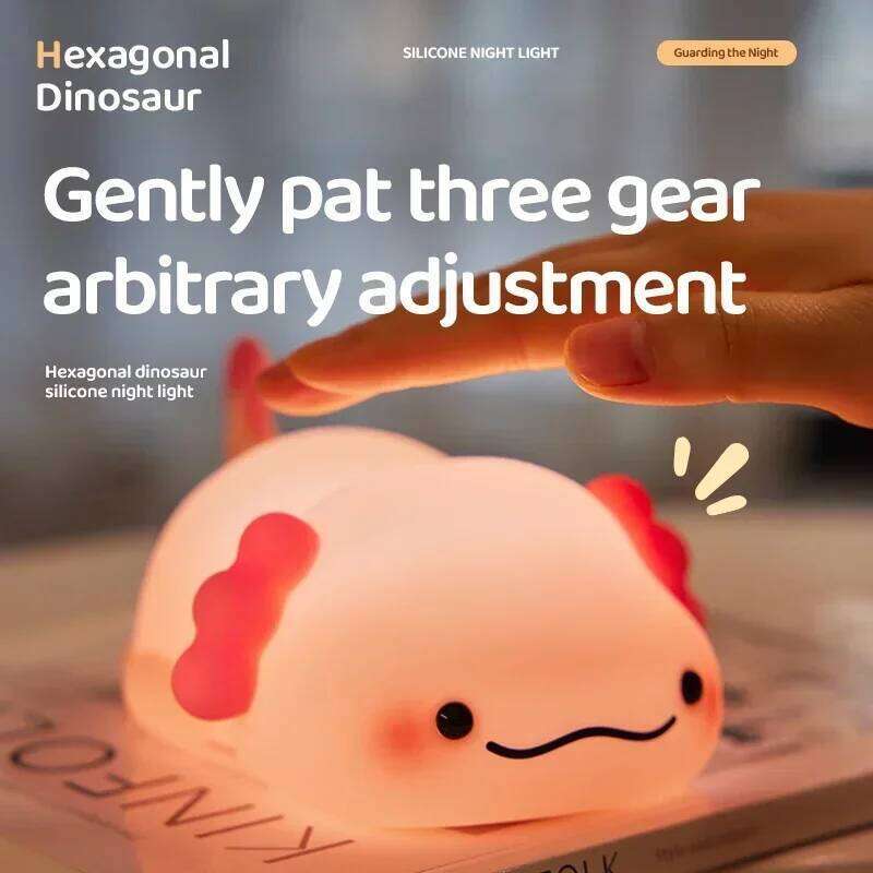 LED Night USB Rechargeable Touch Brightness Adjustable Timing Light Cute Animal Bedside Lamp Gift for Kids Z260227