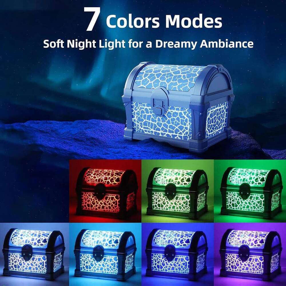 Galaxy Treasure Chest Northern Lights Projector Star Aurora Night Light for Bedroom with Bluetooth White Noise Timer Z260227
