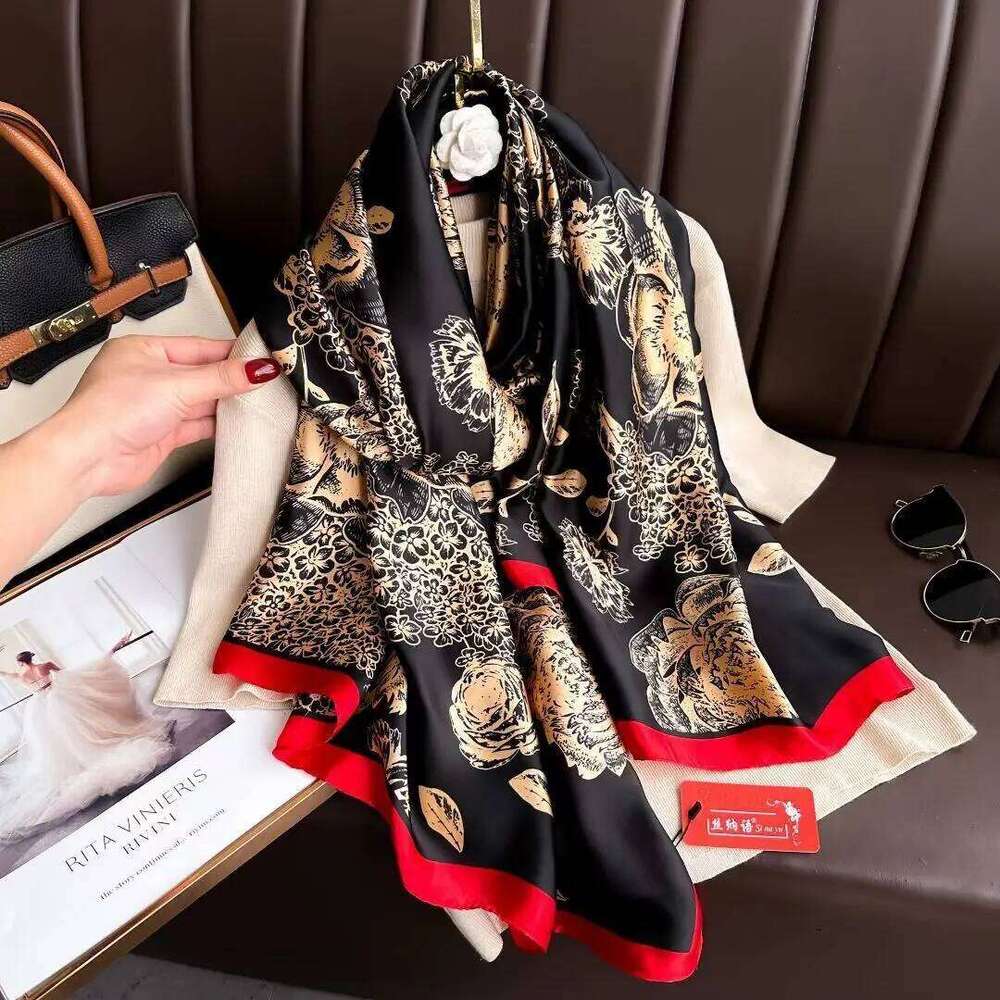 Spring Women's Luxury Design Silk Smooth Scarf Soft Muslim Headband Shawl Beach 85x180cm Z260226