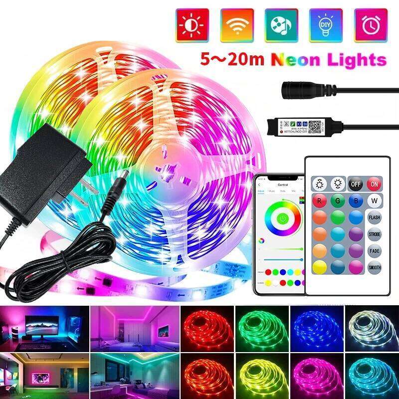 30 LEDS/meter LED Strip Bluetooth APP Control With Battery US plug Power Supply For Home Decoration And Ambient Lighting Z260226