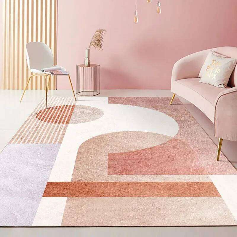 Cute Pink Carpet Simple Pattern Living Room Anti-slip Floor Study Bedroom Ground Easy To Clean Rug Yoga Mat Gift H260227 - view 3