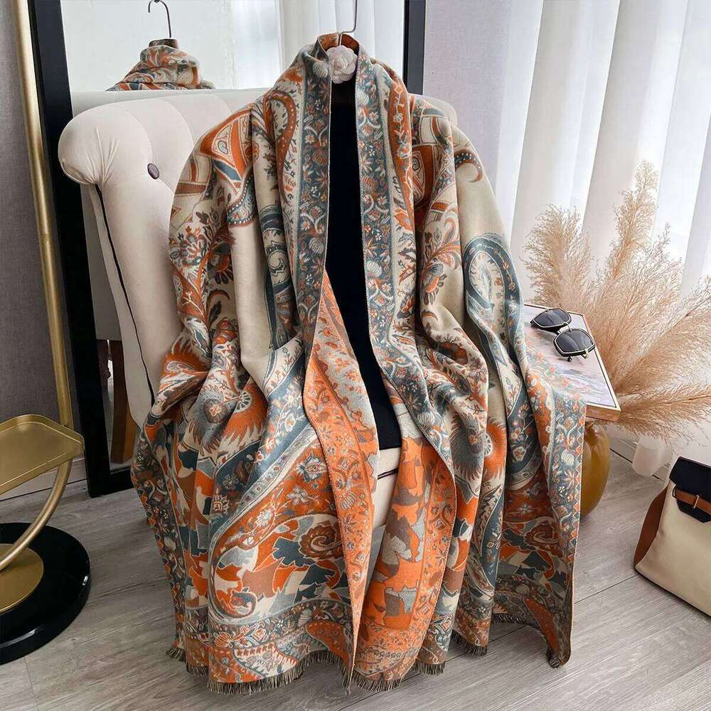 2024 Winter Imitation Cashmere Scarf Women Design Outdoor Warm Pashmina Blanket Scarves Female Shawl Wraps Thick Foulard Bufanda Z260226