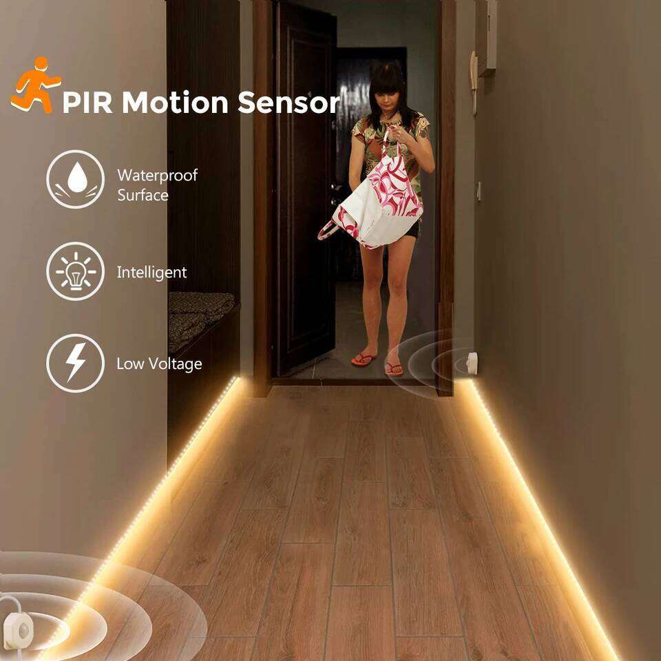 Auto On Off PIR Motion Sensor LED Strip Lights Night Lamp automotive led tape Bedroom Kitchen Decoration 110V 220V To 12V Z260226