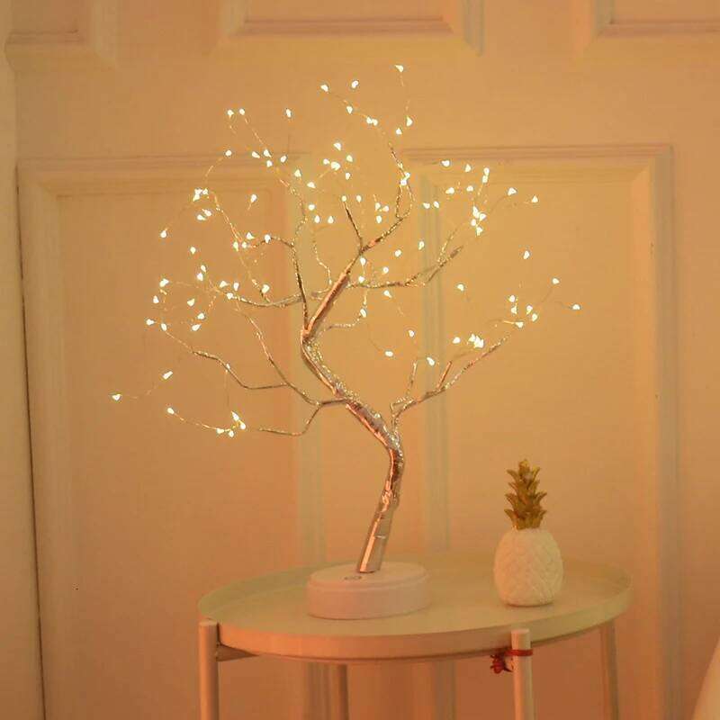 36/108LEDs Tabletop Tree Lamp, LED Atmosphere Night Lights, USB or AA Battery Lighting, for Camping Bedroom Holiday Party Decor Z260227
