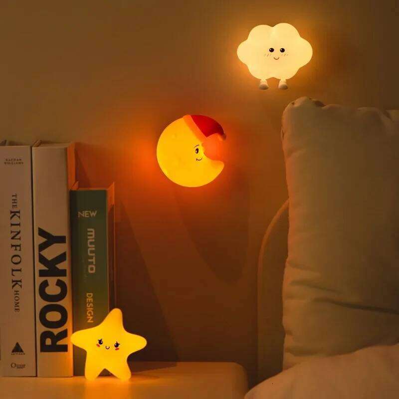 Silicone Star Moon Night Light Rechargable Sleeping Wall 3 Level BrightnessTouch Beside Lamp For Baby Bedroom Decor Z260227
