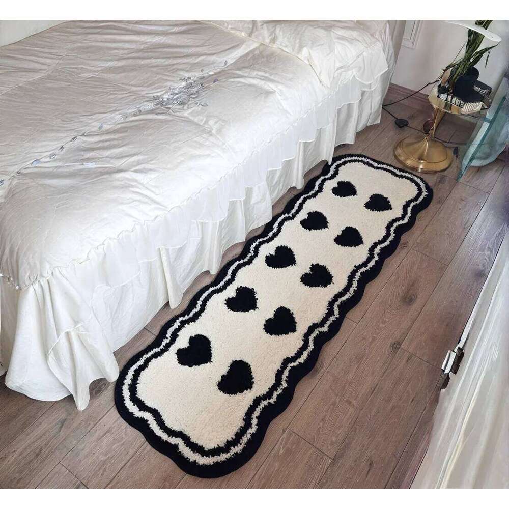 VIKAMA Cream Wind Bedroom Rug Blanket Long Bed Front Floor Sofa End Table Non-Slip Feet Cushion Home Decor H260226