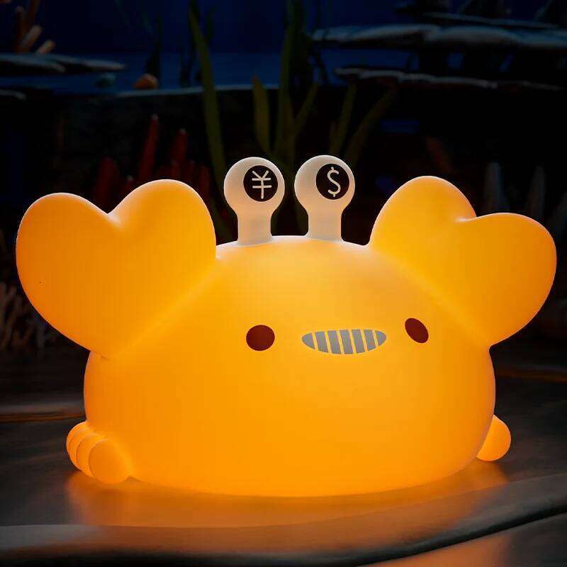 Adorable Crab Shaped Night Light Soft Silicone Touch Lamp with Eye Care Bedside Perfect Room Decor Gifts for Holidays Z260227