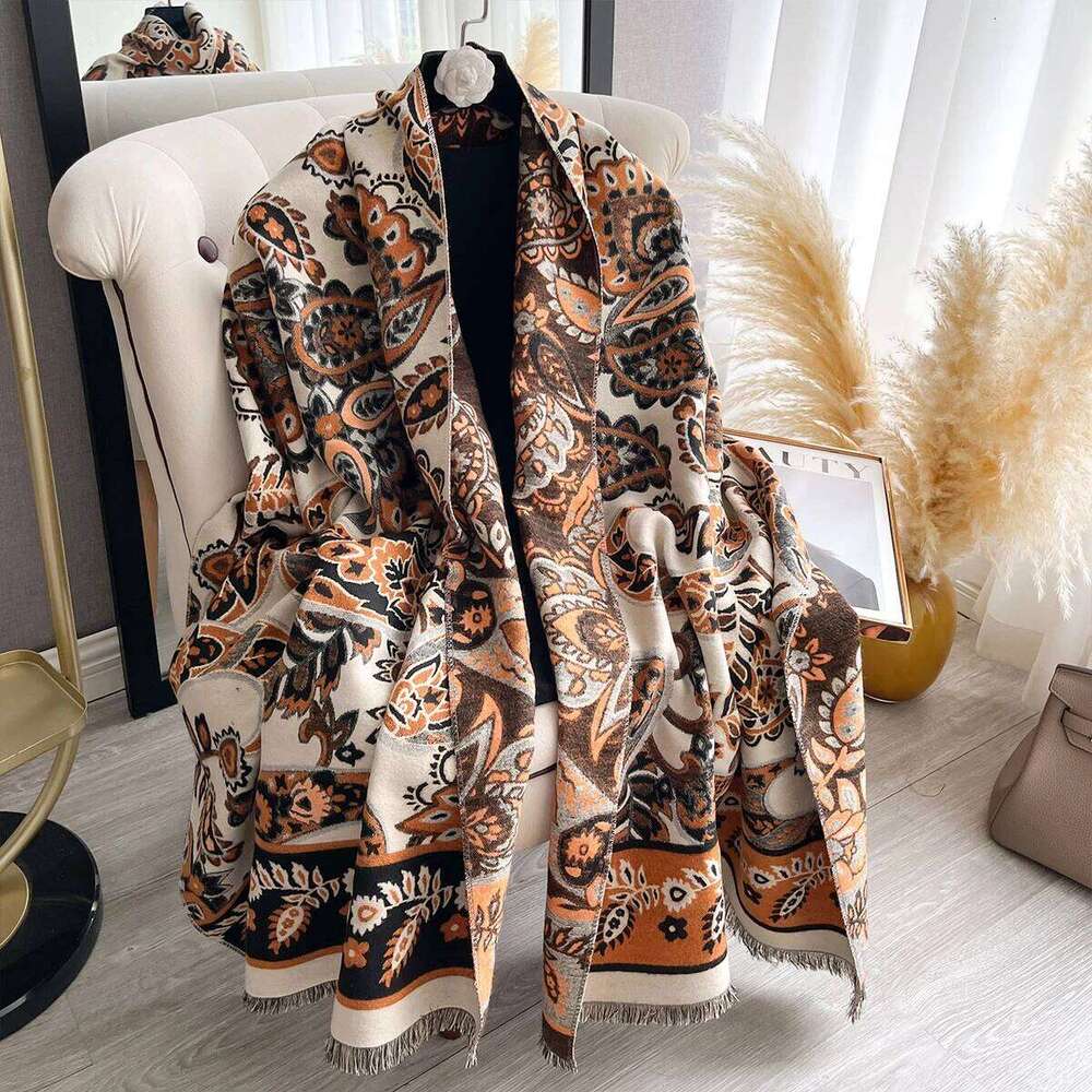 2025 Winter Imitation Cashmere Scarf Women Design Outdoor Warm Pashmina Blanket Scarves Female Shawl Wraps Thick Foulard Bufanda Z260226