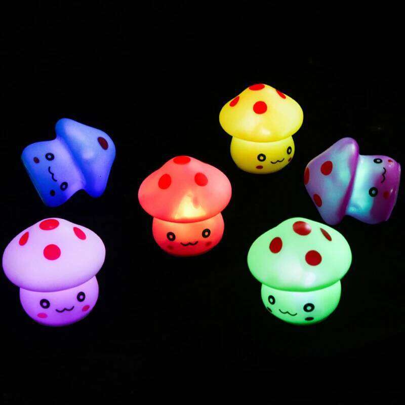 Mini LED Night Light Colorful Mushroom x 7 Color Baby Kids Room Desk Bedside Decoration Lamp Green Blue Red Z260227