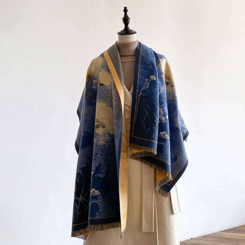 Luxury Womens Winter Thicken Wrap Shawl High Quality Two-Sided Imitation Cashmere Jacquard Scarf Ladies Brand Design Pashmina Z260226