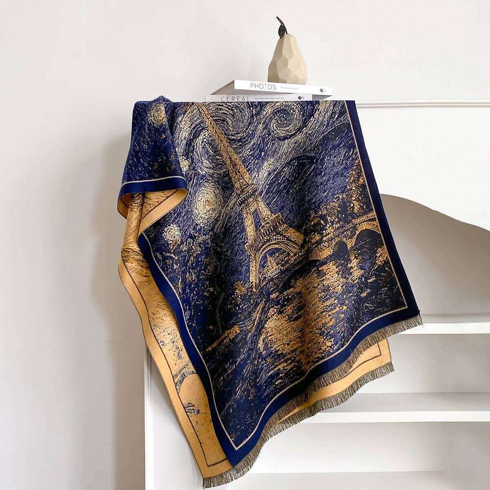Brand Design Architecture Print Scarves Women Winter Thicken Scarf Imitation Cashmere Shawl Warm Coldproof Windproof Blanket Z260226