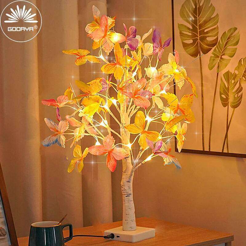 Tabletop Bonsai Fairy Lights Butterfly Tree Lamp DIY Decorative LED Night Light for Gift Party Holiday Camping Home Decor Z260227