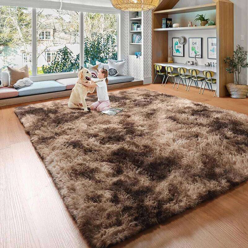 VIKAMA Plush Tie-Dye Living RoomHome Decor Children's Bedroom Fluffy Carpet Non-Slip Blanket Bedside Design Room Play Mat H260226