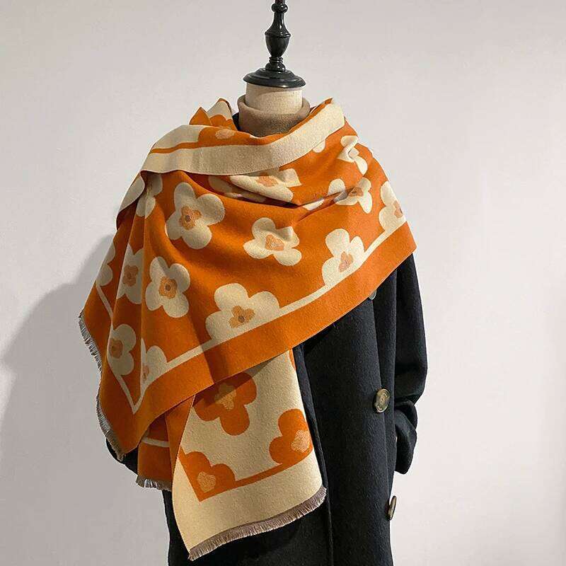 2024 New Elegant Ladies' Pashmina Jacquard Cashmere Winter Thick Warmth Two-Sided Shawl Coldproof Windproof Blanket Scarf Z260226