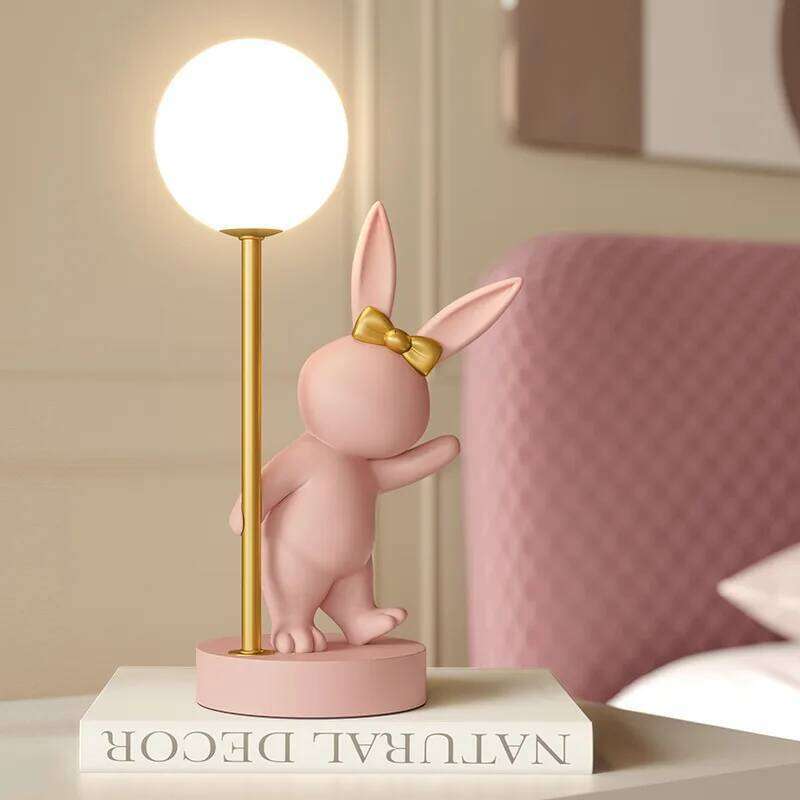 Nordic Rabbit Table Lamp Luxury Birthday Wedding Gift Nightlights Ins Cute Bunny Bedroom Decoration LED Atmosphere Night Light Z260227