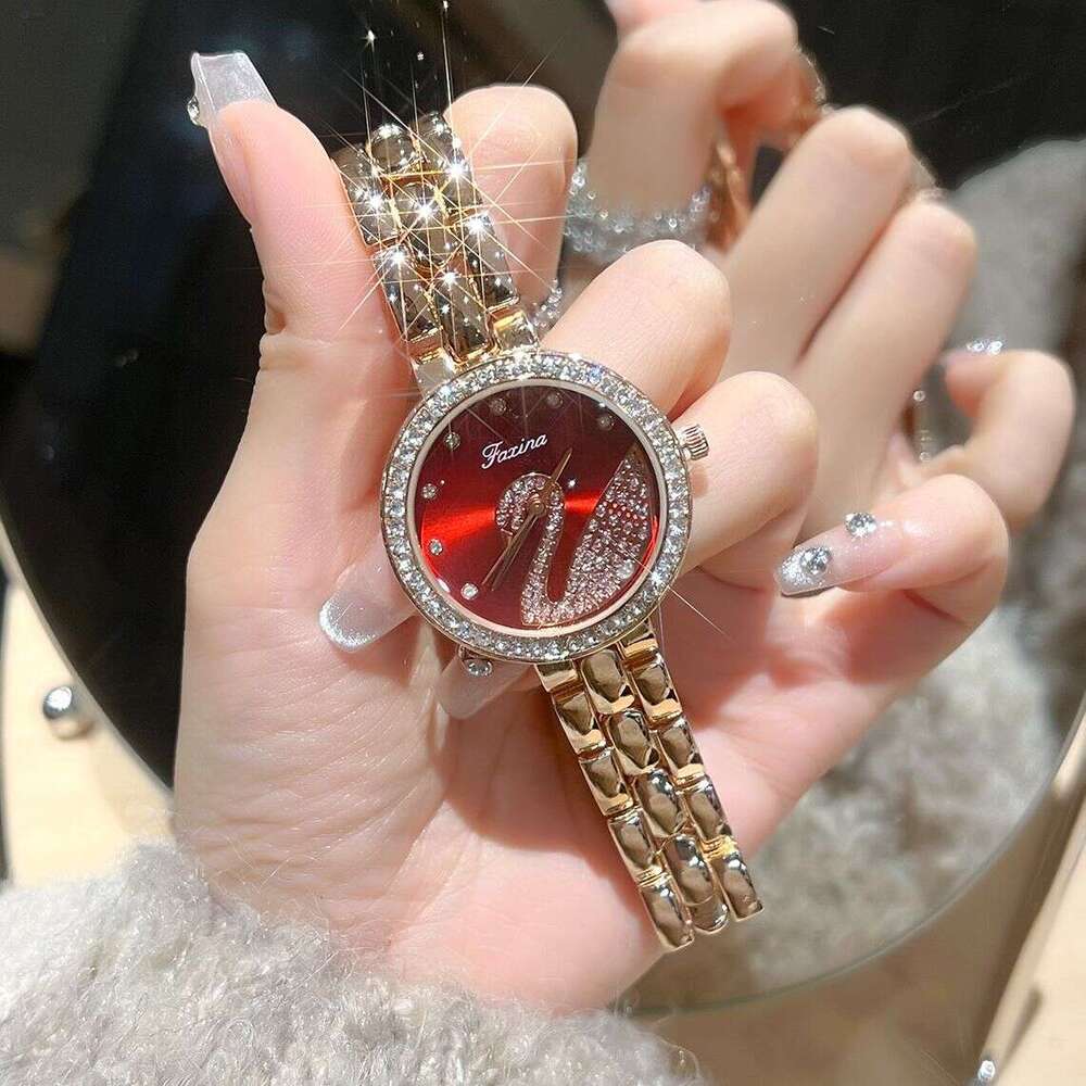 New Model Of Starry Sky Watch, Niche Light Luxury With A High-End Feel, Diamond-Encrusted Swan-Style Bracelet, Women's Quartz Wristwatch