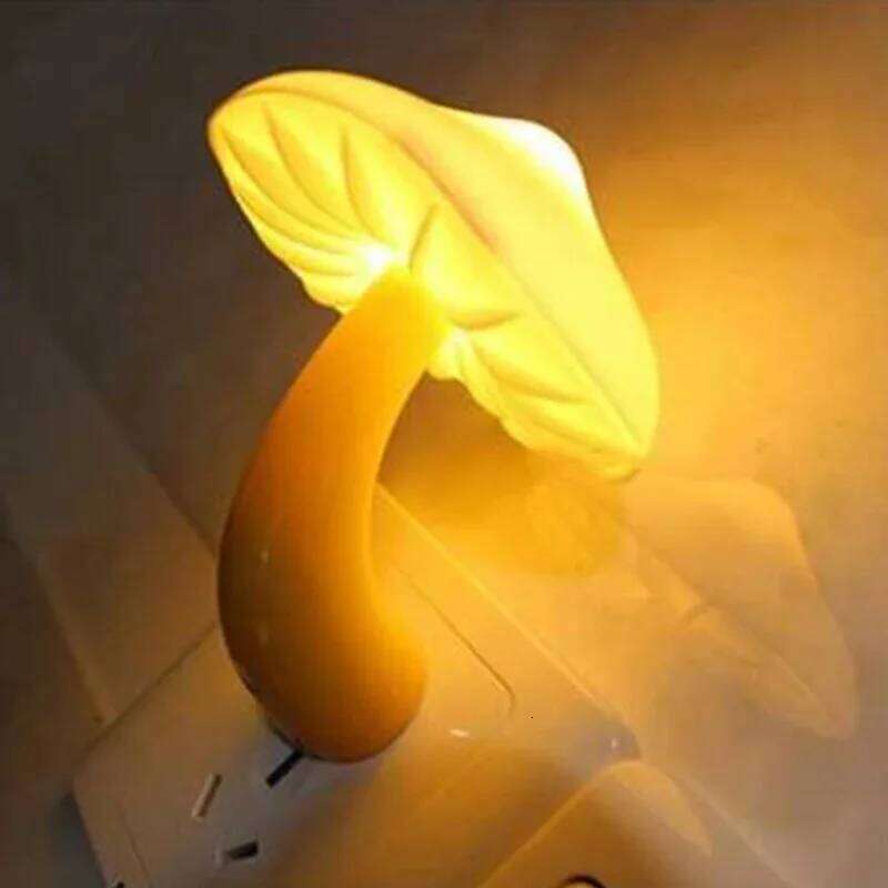 Mushroom Shape LED Night Light EU/Us Plug Automatic Bedroom Toilet Decoration Wall Lamps Light-control Sensor Home Lights Z260227