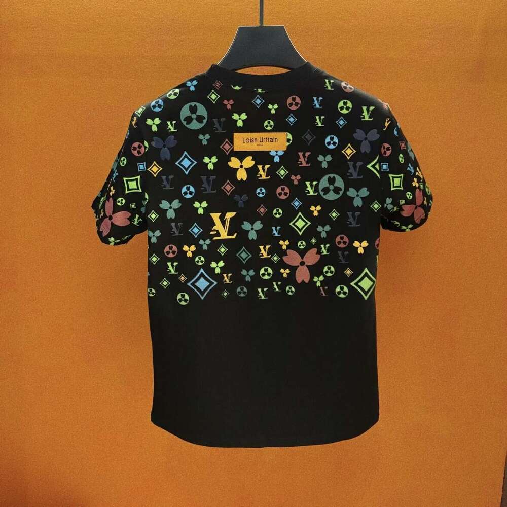 New Trendy Light Luxury Spring Summer Fashion Versatile Colorful Couple Men's Cool Round Neck Short Sleeve