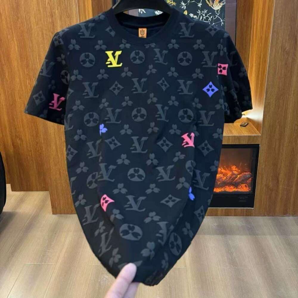 European Style Men's Summer Trendy Brand New Short Sleeve Loose Fashionable Luxury T-Shirt Printed Handsome Versatile Top