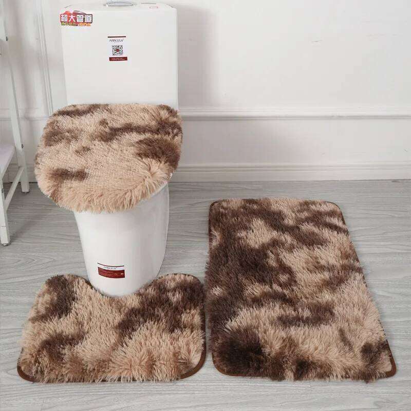 Toilet Seat Cover 3Pcs Set Bath Mat Shower Room Floor Rug Home Bathroom Anti-Slip Absorbent Doormat Bathtub Decor Carpet H260226