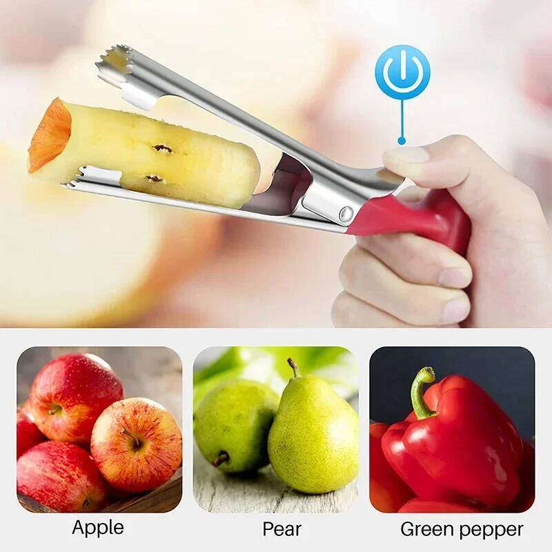 Stainless Steel Apple Corer Ergonomic Handle Fruit Core Remover Tool for Apples Pears Efficient Slicer Kitchen Gadget Dishwasher