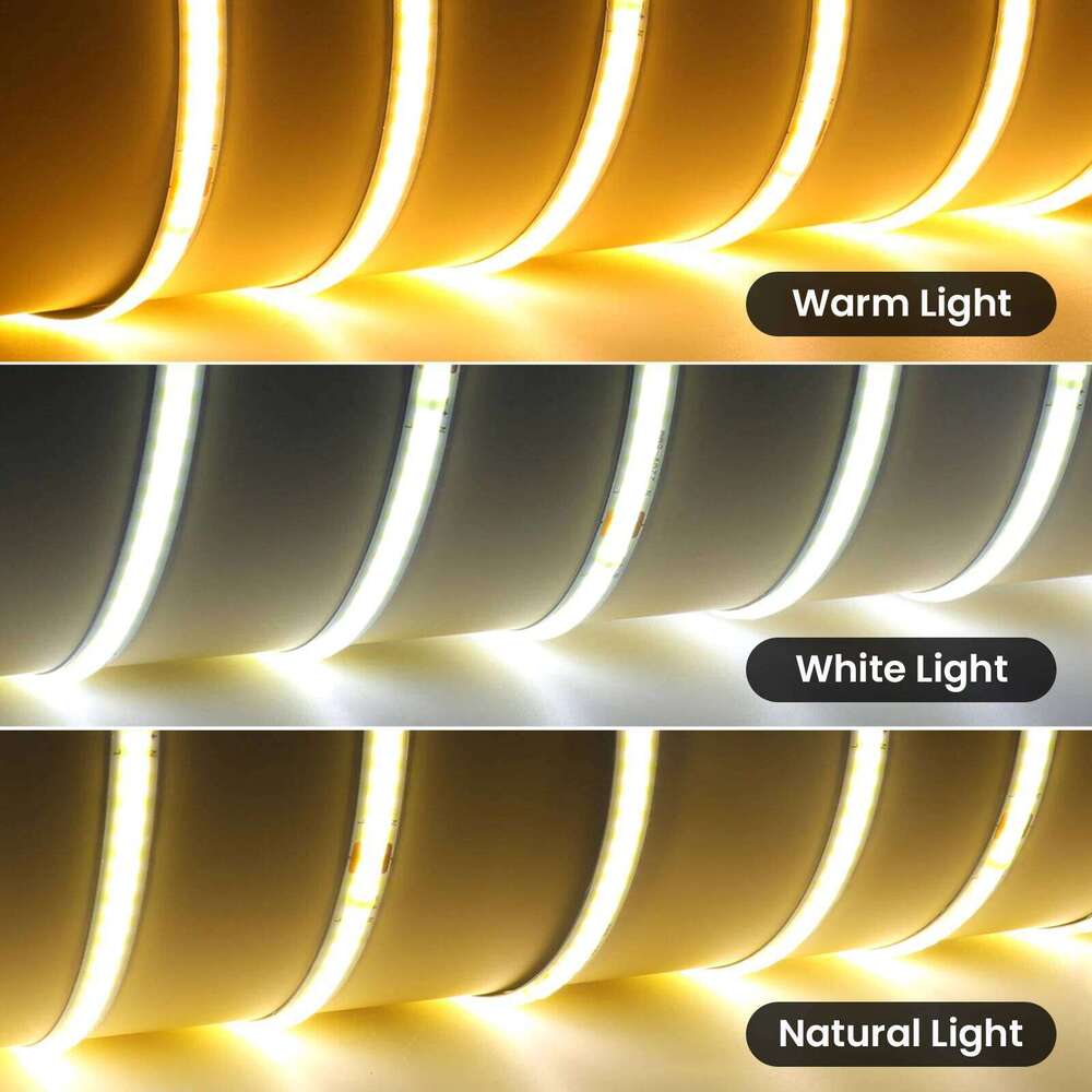 AC 220V 110V COB Strip 240LEDs/M 3000K 4000K 6000K 5M 10M 15M 20M EU/US Flexible Ribbon Rope LED Light For Home Decor Z260226