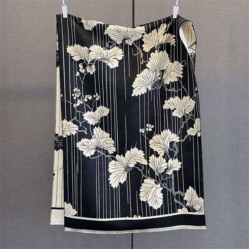 2025 Winter Warm Cashmere Scarf for Women Luxury Print Pashmina Shawl Wrap Neckerchief Female Bufanda Echarpe Design Headband Z260226