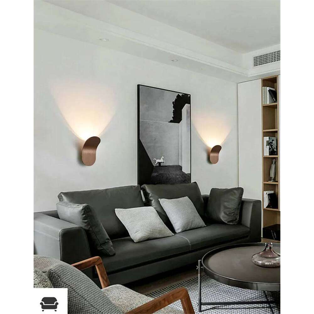 LED Indoor Aluminum Wall Lamp Living Room Decorative Lighting Fixture for Home Loft Staircase Z260227