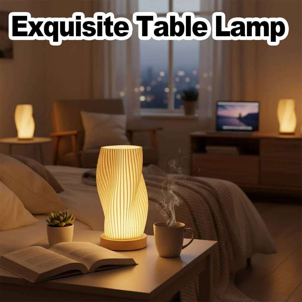 Usb Led 3d Pleated Table Desk Lamp Bedside Lights Lamps With Vintage Modern Decorative Shop Dimmable Small Atmosphere Night Home Z260227