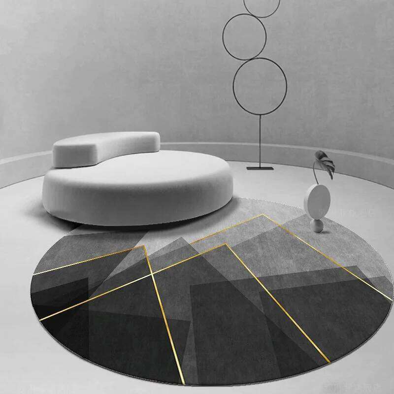 VIKAMA Round Crystal Velvet Carpet Soundproof & dirty-resistant Rug Office Computer Swivel Chair Rocking Table Study Bedroom Mat H260226