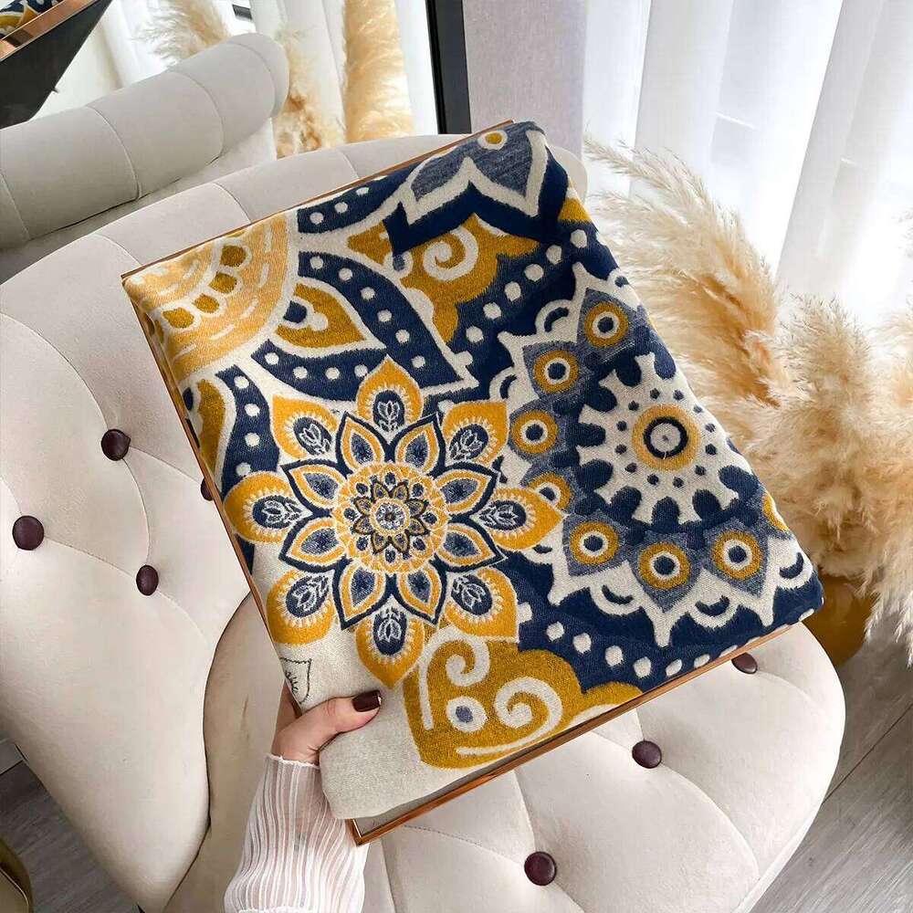 New Women Double Sided Paisley PrintImitation Cashmere Soft Warm Pashmina Shawl Autumn Winter Coldproof Windproof Blanket Scarf Z260226