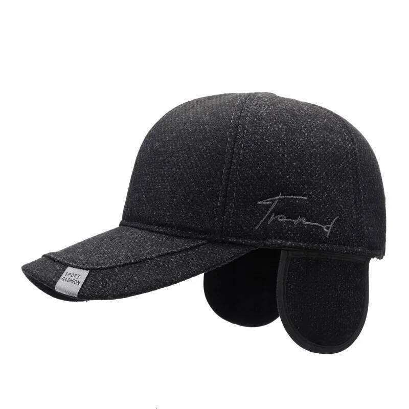 NORTHWOOD Men's Winter Ear Flap Baseball Cap Warm Windproof Dad Hat for Men Women Solid Adjustable Outdoor Cotton Trucker Caps Z260226