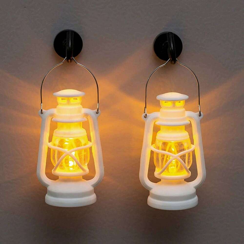 6cm Simulation Cande Night Light Mini Led Retro Glowing Pony Lantern Dollhouse Miniature Kerosene Lamp Home Decor Toy Z260227